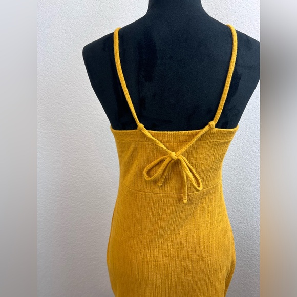 Madewell Bodycon Side Slit Mustard Sleeveless Dress Size XXS - Picture 5 of 9
